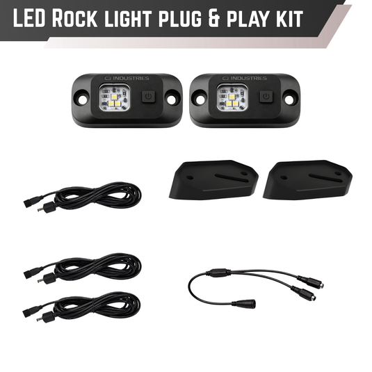 CJ INDUSTRIES 2pcs Dual Colour LED Rock Lights with Switch - Plug & Play Kit